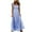 Blue, variant on CFLVAEK Womens Summer Smocked Dress Check Print Women Maxi Dress Casual Ruffle Cap Sleeve Square Neck Flowy Long Dresses for Women