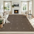 thumbnail image 5 of Garvee 9'x12' Modern Bordered Area Rug Geometric Carpet with Non Slip Backing, Contemporary Cross Motifs Dot Rug Washable Rug for Living Room Bedroom Home Decor, Brown Coffee, 5 of 10