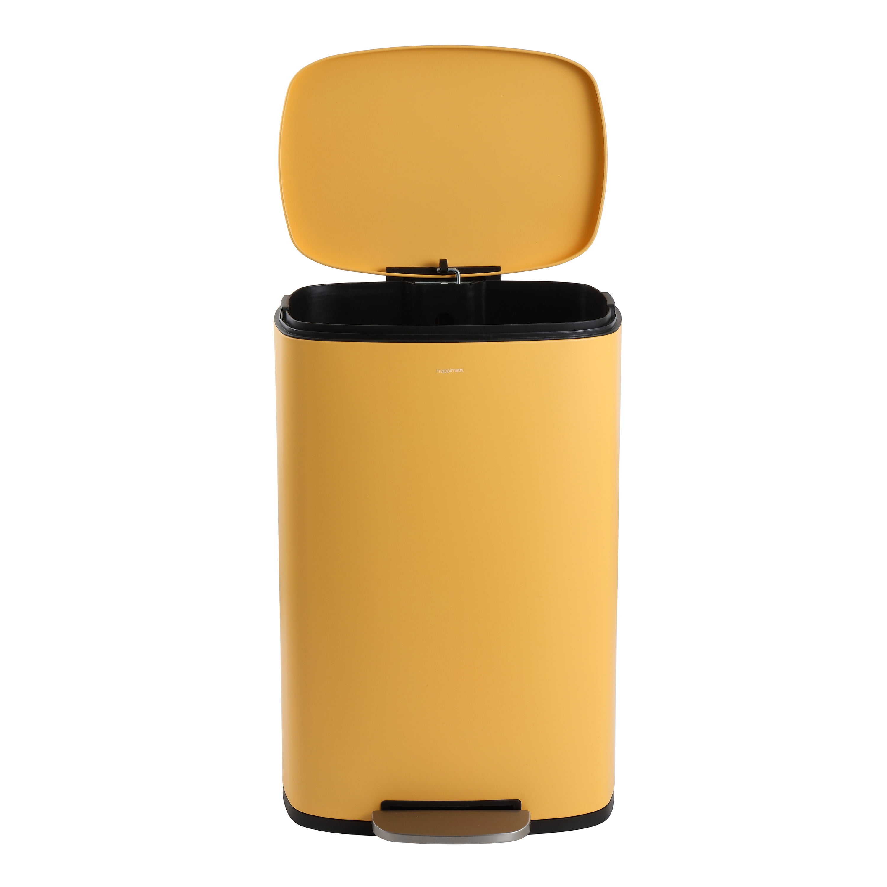 happimess Connor Rectangular 13.2-Gallon Trash Can with Soft-Close Lid and FREE Mini Trash Can, Daffodil Yellow, HPM1006L