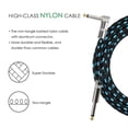 thumbnail image 2 of Cable de guitarra 10FT ángulo 1/4 pulgadas TS a 1/4 pulgadas TS guitarra eléctrica y bajo Cable de sonido Cable de instrumento profesion Gloria cable de teclado musical bajo, 2 of 9
