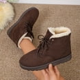 thumbnail image 7 of Women's Slip on Ankle Boots, Fall Winter Round Toe Lace Up Flat Warm Fleece Lined Cotton Boots with Breathable Upper and Non Slip Sole, Cozy Winter Footwear for Cold Weather Daily Wear, 7 of 7