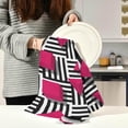thumbnail image 3 of Pink 3D Geometric Pattern Kitchen Dish Towels Set of 1, Abstract Cartoon Washable Tea Towels Dishcloths Lint-Free 18x28 Inch Fast Drying for Kitchen Restaurant Bar Clean, 3 of 7