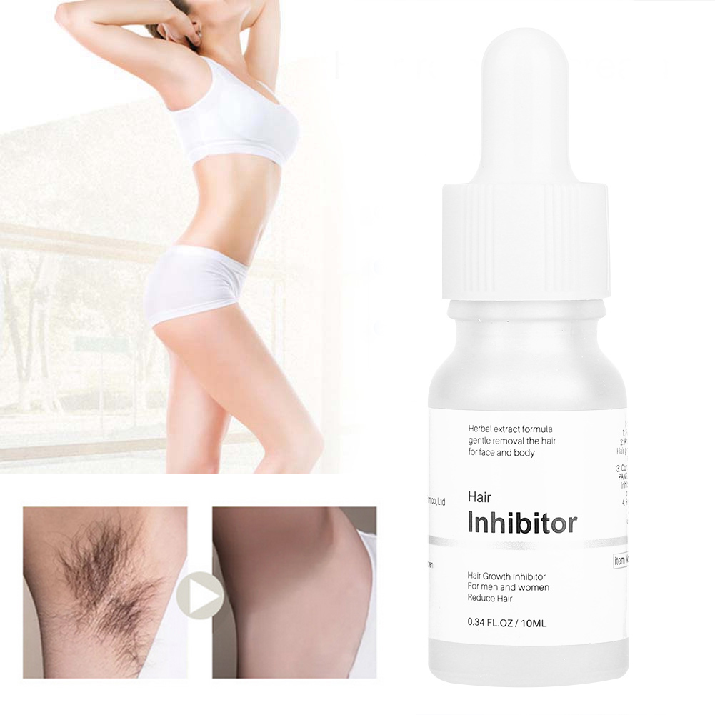 Hair Growth Inhibitor Serum, Permanent Hair Removal, 10Ml No Irritation  Safe Mild Easy To Use Face For Arms Legs Back