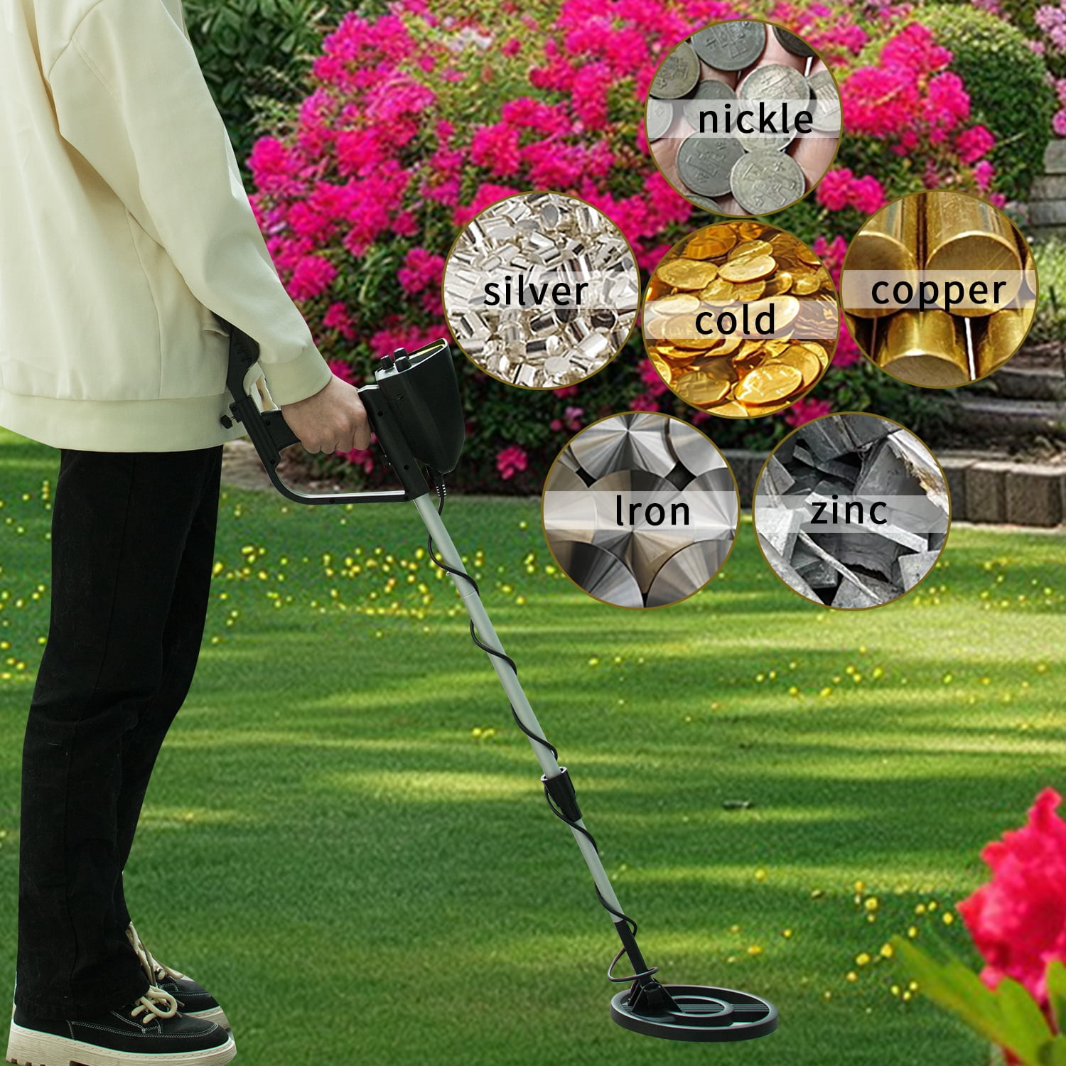 JUANGU Metal Detector Kit, Professional Gold Detector for Beach Outdoor Treasure Hunting, Gift for Boys Girls
