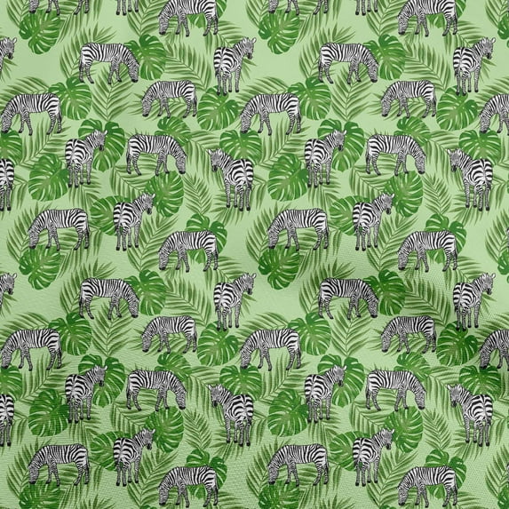 oneOone Cotton Jersey Green Fabric Tropical Craft Projects Decor Fabric Printed By The Yard 58 Inch Wide