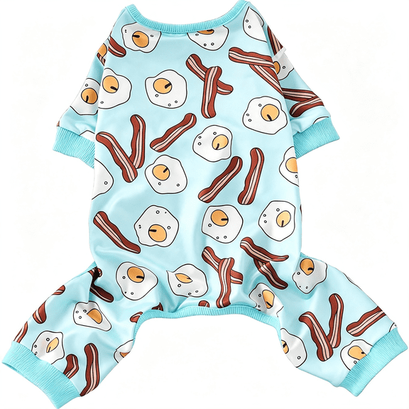TELOLY Dog Pajamas Onesie for Small&Medium Dogs-Polyester,Cozy,Wrinkle-Resistant Four-Legged Apparel Cozy Dog Onesie (Light Blue,Small)