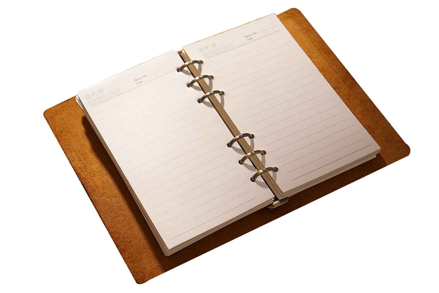KISSKI·H Olvido Leather Notebook Journals, A5 Binder 6 Ring Refillable Travelers Notebook, Vintage Journals for Writing, A5 Planner Binder, Handmade Folio Organizer, Gift for Women/Men, Brown