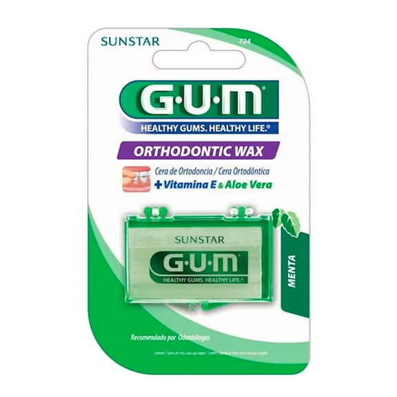 Cera de ortodoncia GUM precortada sabor menta 1 pza