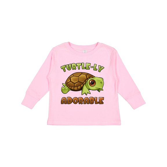Inktastic Turtle-ly Adorable Cute Turtle Boys or Girls Long Sleeve Toddler T-Shirt