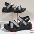 thumbnail image 4 of Sandals for Women Wedge Thick Sole Sandals Women Gladiator Open Toe Summer Women's Trendy Solid Color Women Footwear Comfortable Ankle Strap Walking Beach Shoes Black 5.5, 4 of 7