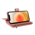 thumbnail image 3 of Wallet Case for iPhone 12 / 12 Pro, Magnetic Zipper Pouch Premium PU Leather with Kickstand Wallet Flip Shockproof Phone Case Wrist Strap Card Slots Holder Pocket iPhone 12 / 12 Pro,
Pink, 3 of 16