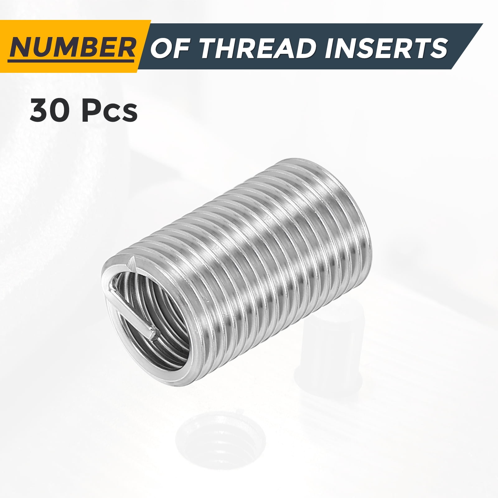Uxcell 30pcs Wire Thread Inserts M12 x 1.75 x 3D Metric Helical Threaded Sleeve