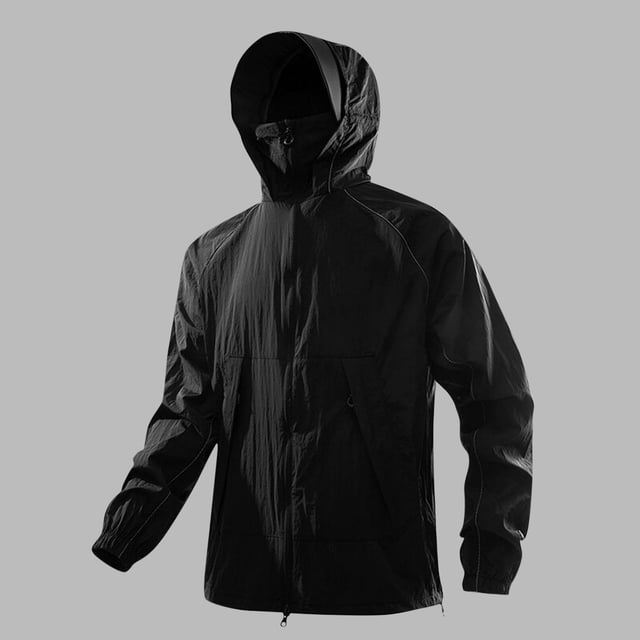Veste Décontractée pour Hommes, Respirante à Capuche Manches Longues avec Protection Solaire et Poches pour Usage Quotidien, Design Confortable et Léger