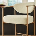 thumbnail image 3 of Spruce & Spring Modern Counter Bar Stool with Woven Strap Arms & Gold Metal Frame Set of 2, Oatmeal with Gold Frame, 3 of 14
