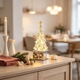 thumbnail image 5 of Mini Christmas Tree Table Lamp LED Night Light, Small Xmas Desktop Ornament for Window Sill Fireplace Holiday Decor, Plastic, Warm White Glow, Gift Box Base, 5 of 6