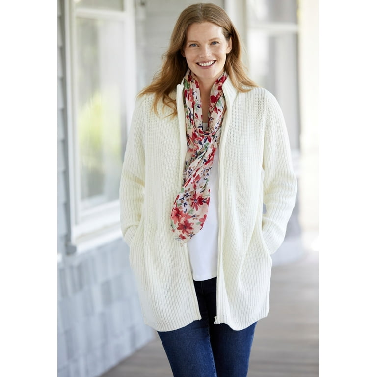 White cardigan on sale sweater walmart