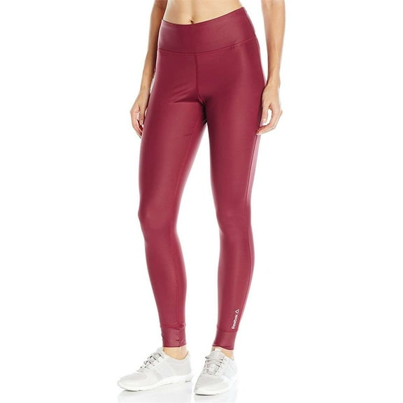 Reebok Womens Studio Lux High Shine Tights Medium Merlot S16-r