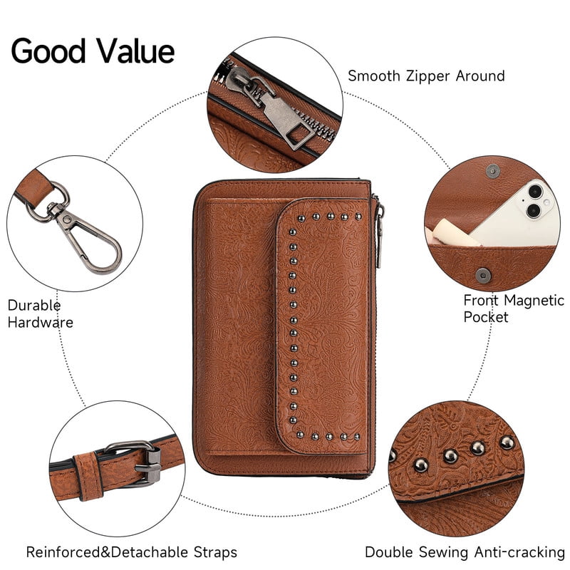 FALAN MULE Small Crossbody Bags for Women Vegan Leather Cell Phone Purse with Adjustable Strap