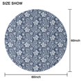 thumbnail image 6 of Blue Pioneer Flower and Paisley Pattern Round Tablecloth 60"x60",Wrinkle Wipeable Table Cloth for Kitchen Dining Room Picnic Patio Party, 6 of 6