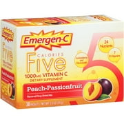 Emergen-C Five Calories Peach-Passionfruit Flavored Fizzy Drink Mix Packets, 30 count