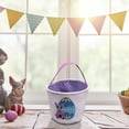thumbnail image 1 of Harpily Easter Basket Holiday Rabbit Bunny Printed Canvas Gift Carry Candy Bag, 1 of 4
