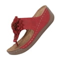 thumbnail image 2 of Bkhluea Women Flower Accent Wedge Flip Flop Sandals Slip On Comfortable Footwear For Casual Outdoor Beach Daily Activities, 2 of 7