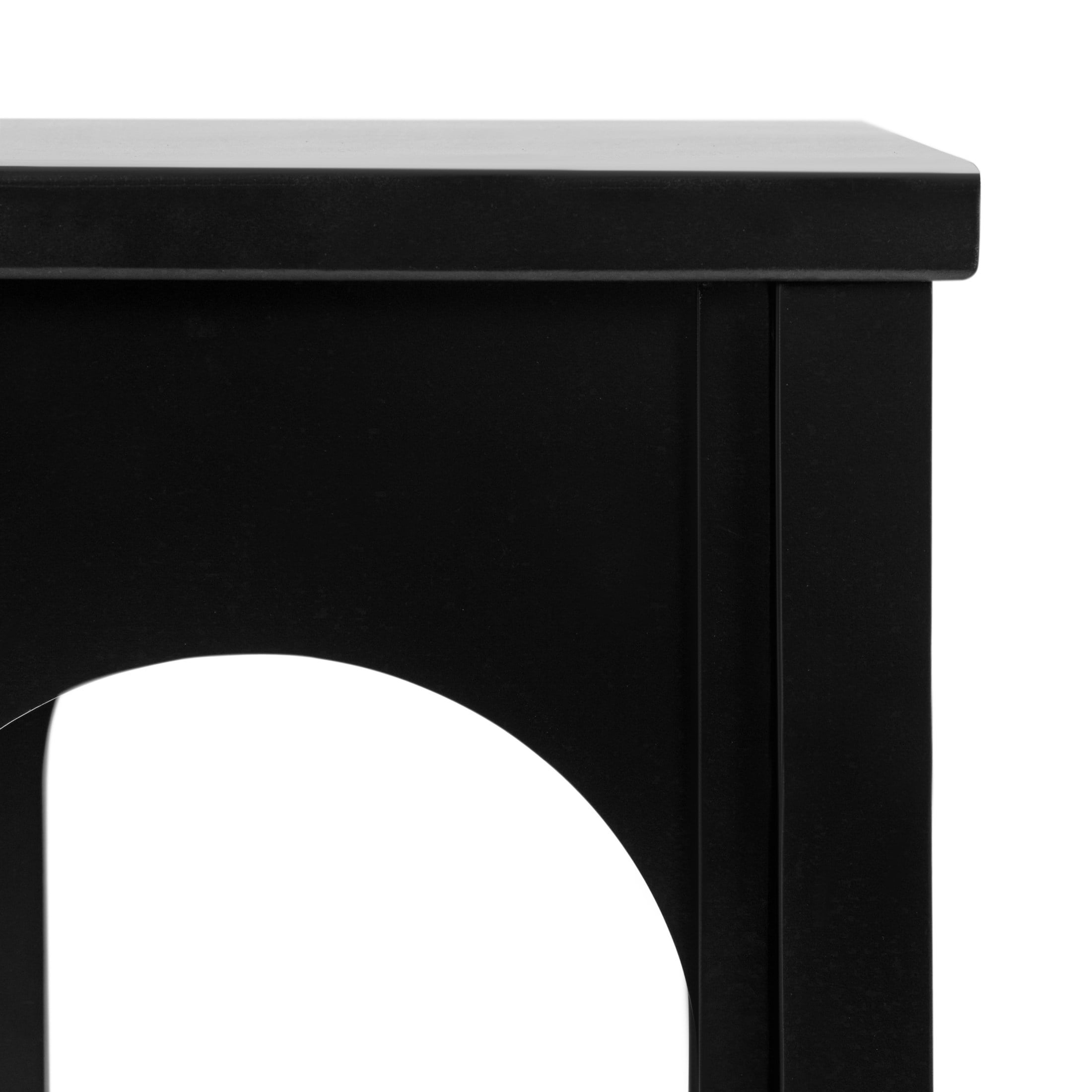 Kate and Laurel Ulla Modern Tiered Rectangle Console Table, 36 x 13 x 30, Black, Transitional Two-Tier Wood Arched Entryway Table with Storage for Behind Couch Home Decor Option