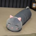 thumbnail image 3 of 25-100cm nuevo gato suave gigante de felpa almohada para dormir cojín Kawaii blanco negro marrón gato juguetes de peluche suaves niños niñas regalo, 3 of 5
