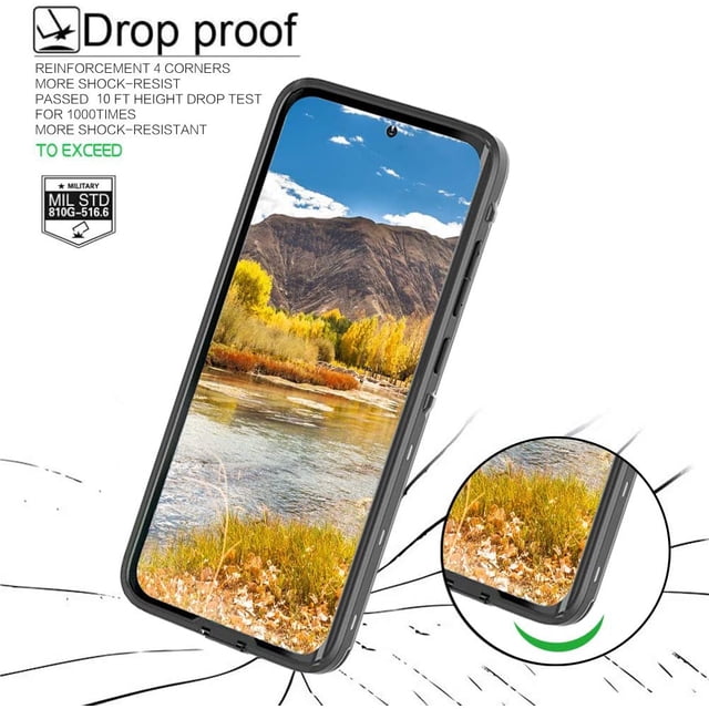 Sfulatdc Compatible with S20 Plus Waterproof Case, IP68 Underwater Dirtproof Shockproof Built in Screen Protector Full