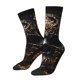 thumbnail image 1 of Balery Gold Pattern Black Skull Calcetas Largas con Estampado para Hombre y Mujer – Suaves y Transpirables, Talla Única (US 5-11), 1 of 6