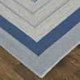 thumbnail image 3 of Feizy Nash Modern Geometric, Blue/Ivory/Gray, 8' x 10' Area Rug Handmade Sheen Mid-Century Modern Color Block Floor Rug for Living room Bedroom, 3 of 8