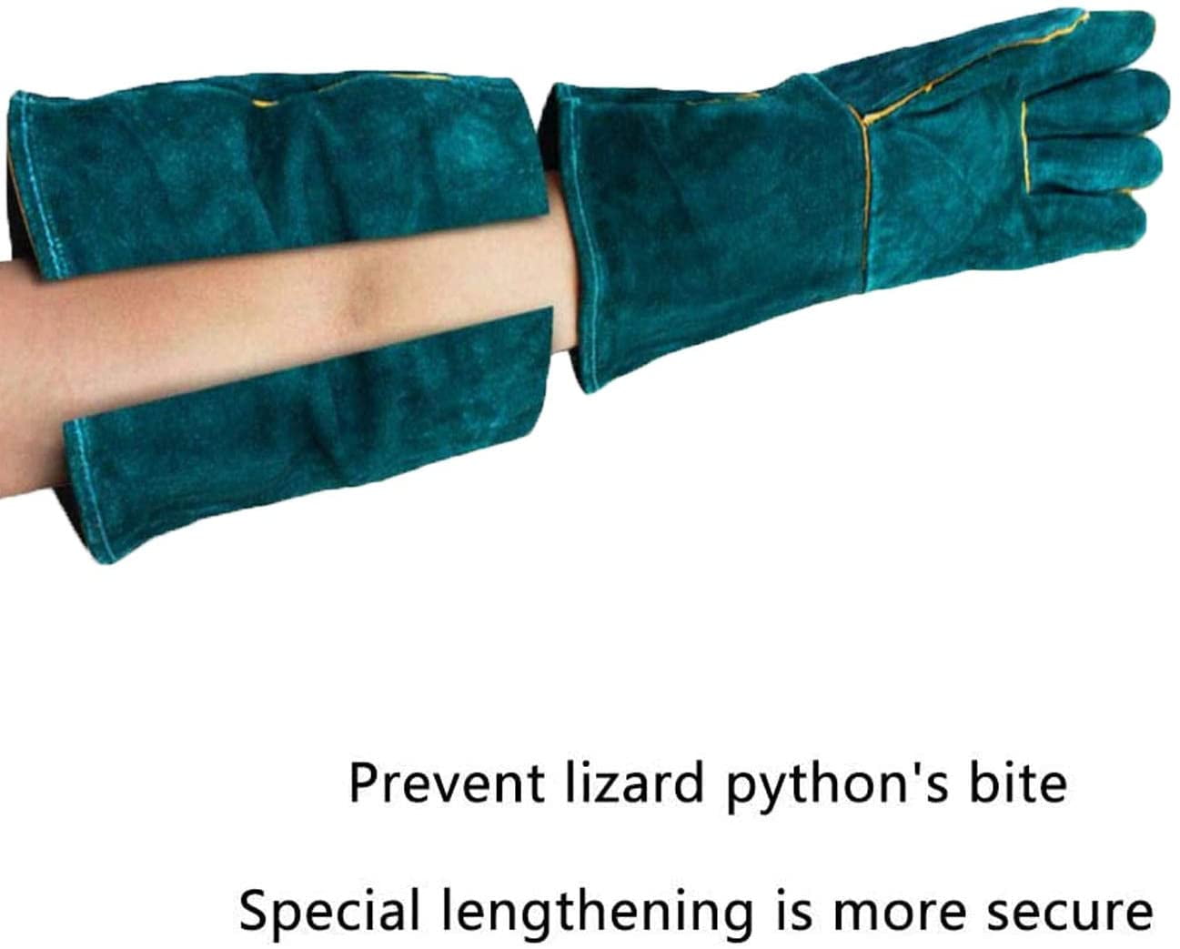 Anti-Bite Animal Handling Gloves, Safety Leather Work Gloves for Bathing, Grooming, Handling Dog, Cat, Bird, Snake, Lizard, Reptile - Protective Gloves