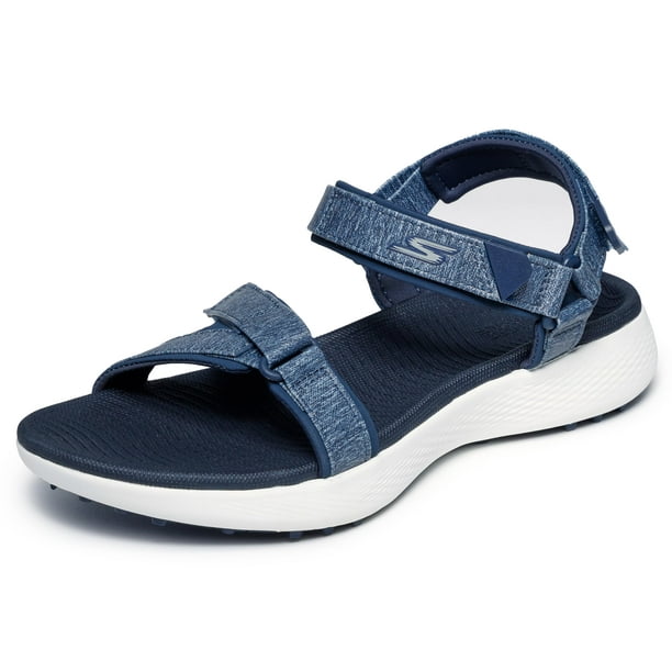 Sandalias de golf Skechers 600 sin púas para mujer, azul marino/blanco 7