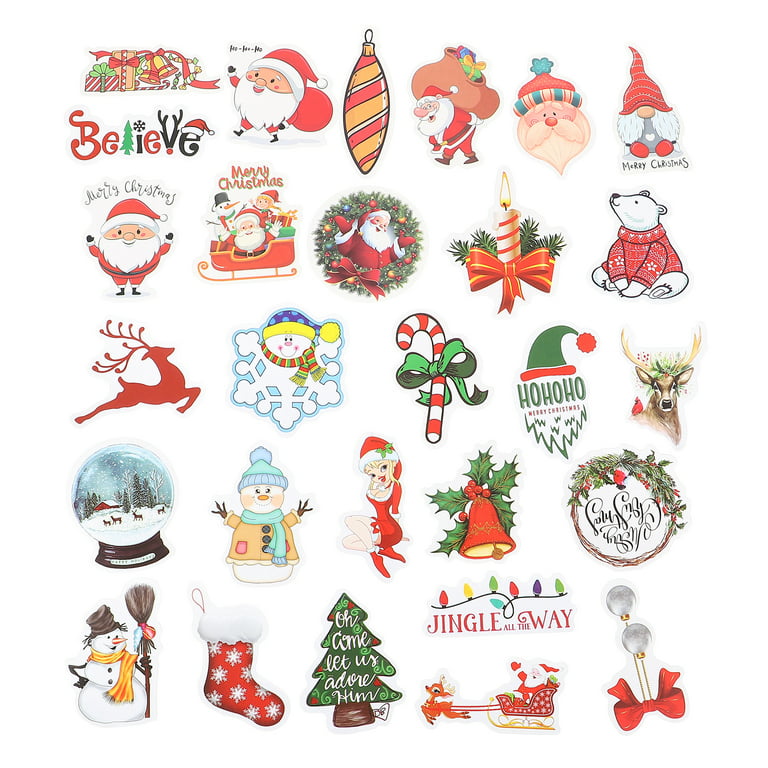 100pcs Christmas Theme DIY Scrapbooks Stickers Adorable Diary Decorative  Decals