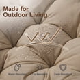 thumbnail image 3 of RADIATA Oversized Papasan Rocking Chairs with Ottomans, Set of 2, 5.1" Cushions and 450 lb Heavy-Duty Rattan Patio Lounge Rocker Set for Porch, Garden, Bedroom, Brown, 3 of 8