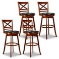 thumbnail image 1 of Costway 30.5" Swivel Barstools Set of 4 with Backrest Faux Leather Upholstered Seat for Pub, 1 of 8