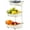 Silver-rimmed, variant on Ceramic Fruit Bowl for Kitchen Counter - 3 Tier Fruit Basket with Metal Stand, Tiered Fruit Stand for Countertop, Snack, Nuts, Cake, Dessert, Cute (Gold-rimmed, Small)