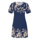 thumbnail image 5 of Mini vestido estampado de playa de manga corta con cuello en O informal de verano para mujer Fridja  qw4119, 5 of 6