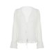 thumbnail image 4 of Txlixc Camisa plisada para mujeres, cuello V profundo de manga larga, fiesta callejera sólida, blusa de verano con volantes de cuerda Txlixc  moda, 4 of 9