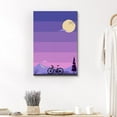 thumbnail image 1 of PixonSign Canvas Print Wall Art Purple Ombre Mountain Landscape Geometric Wilderness Illustrations Modern Art Minimalist Relax/Calm Multicolor Neon Boho Decor for Living Room, Bedroom - 32"x48", 1 of 5