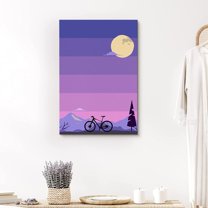 PixonSign Canvas Print Wall Art Purple Ombre Mountain Landscape Geometric Wilderness Illustrations Modern Art Minimalist Relax/Calm Multicolor Neon Boho Decor for Living Room, Bedroom - 32"x48"