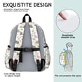 thumbnail image 5 of Dinosaur and Floral Off White Pattern Backpack for School, Cute School Bag with Adjustable Shoulder Straps and Padded Back, 13.4"x11"x4.7", 5 of 5