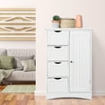 thumbnail image 4 of ZENY Bathroom Floor Cabinet, Freestanding Storage Cabinet with 4 Drawers and Adjustable Shelves, Modern Cupboard for Home Living Room Office, White, 4 of 9