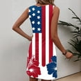 thumbnail image 6 of Miqool Women's 4th of July American Flag Tank Dress Star Striped Crew Neck Loose Casual Sundress, 6 of 7