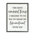 thumbnail image 2 of Stupell Industries Life & Heart With You Romance Inspirational Painting Gray Framed Art Print Wall Art, 2 of 5