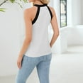 thumbnail image 7 of Tank Tops for Women 2026 Fashion Solid Color Halter Basic Tight T Shirts Leisure Loose Fit Sleeveless Standard Straps Summer Tops, 7 of 7