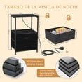 thumbnail image 2 of Mesita de noche Negra con Iluminación LED, Enchufe y USB, Ideal para Sala y Dormitorio, 2 of 8