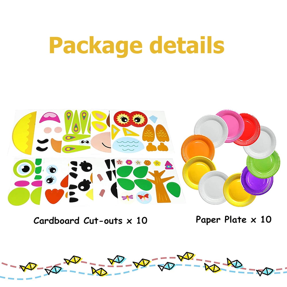 V-Opitos Arts and Crafts Kits for Kids, 12 Pack Simple Animal Paper Plate  Crafts for Toddler Age of 2, 3, 4, 5 Years Old, Fun Preschool Classroom