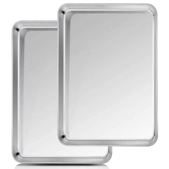 TeamFar Bandeja para hornear 20?14?1 Bandeja para galletas Media hoja Bandejas para hornear Acero inoxidable No tóxico y saludable Resistente y de calibre grueso Acabado de espejo y apto para lavavaji TeamFar NA