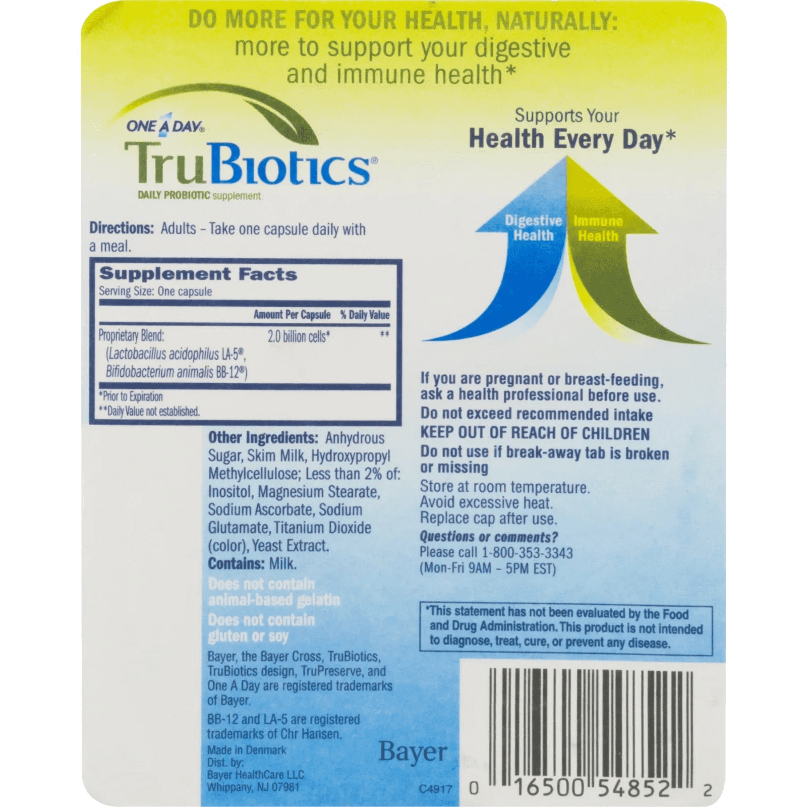 One A Day TruBiotics Daily Supplement Vegatarian 30 Capsules